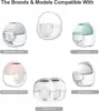 Wearable Breast Pump Accessories, Replacement Pump Parts Flange 24mm, Duckbill Valve, Silicone Diaphragm Compatible with S18 S21 4