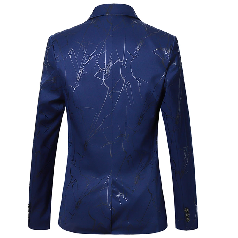 Men's Casual Blazer One Button Suit Jacket Luxury Blazer Coats Business Party Nightclub