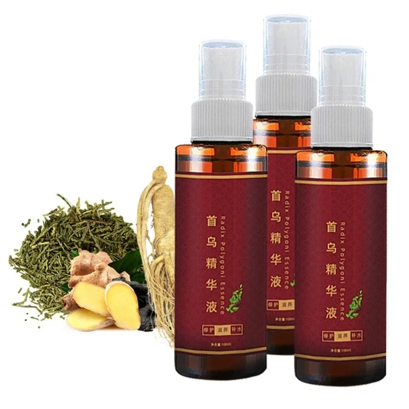 Nourishing Hair Essence for White Hair Natural Herbal Supplement Hair Growth Essence Oil Liquid Shampoo Gray Turn Black - Image 3