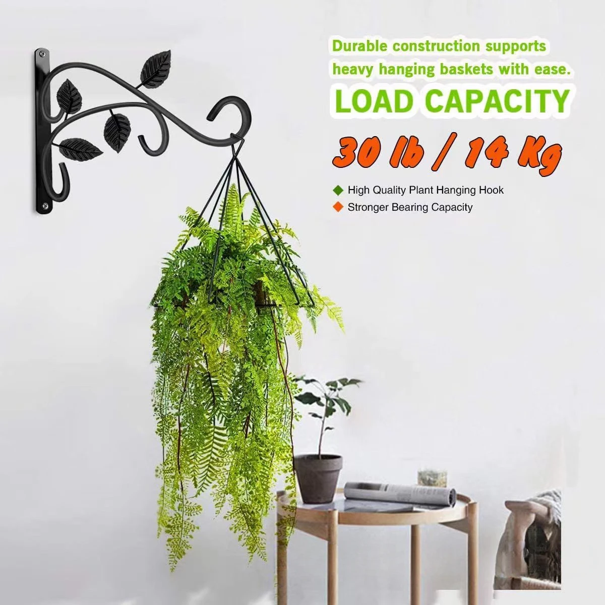 

1Pcs Metal Hanging Basket Wall-Mounted Plant Hook Outdoor Garden Lawn Flower Pots Wall Decoration Plant Brackets Home Wall Decor