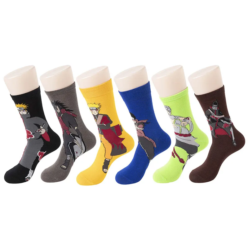 

Narutos Men's socks Anime Figure Pain Uchiha Madara Personality Fashion Mid-Tube Socks Cartoon Casual Sports Stockings Kids Gift