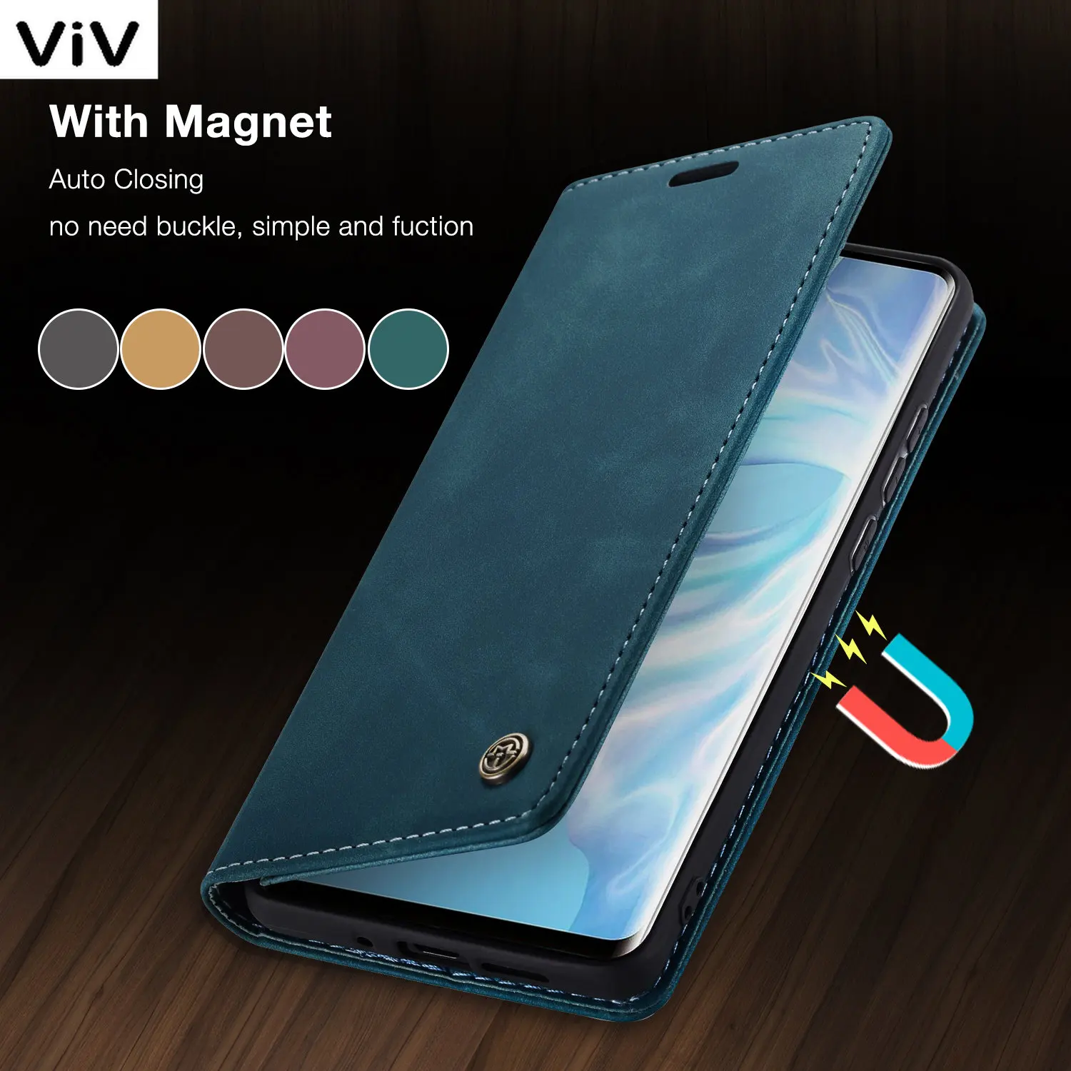 

CaseMe Retro Flip Case for Huawei P50 P40 P60 P30 P20 lite Luxury Business Full Cover for Huawei Mate 30 Pro P Smart Wallet Case