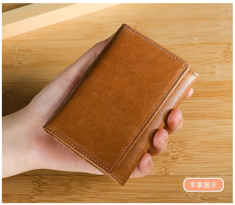 Genuine Leather Wallet Men ID/photo Holders Black/blue/brown