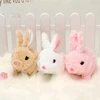 Long-haired Bunny Electric Plush Toy Soft Plush Simulation Shape Small Animal Doll Battery Interactive Children's Favorite Gift 1