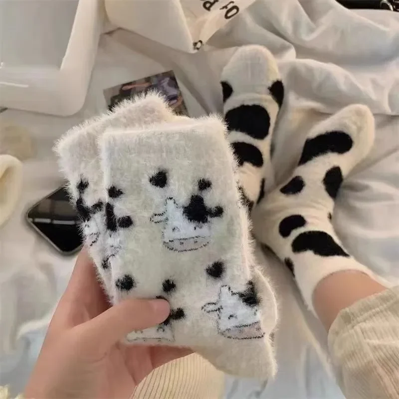 4 Paia Calzini Natalizi In Pile Di Corallo - Calde Calze Invernali Pelose E Colorate Per Donna - Confezione Regalo