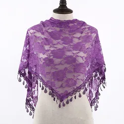 Elegant Black and White Lace Rose Veil for Women - Perfect for Western Weddings (Deep Purple)