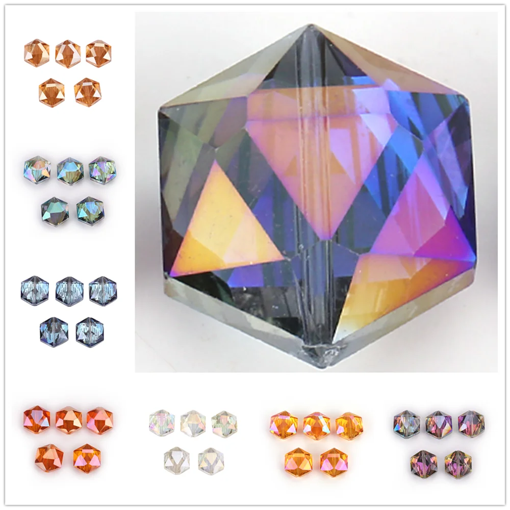 

10Pcs 14mm 18mm Rondelle Crystal Glass Spacer Beads Loose Bead Craft Jewelry Making Faceted Diy Hexagon Finding