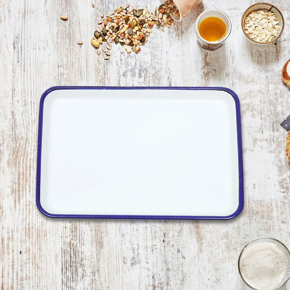 

Enamel Bake Pan Roasting Baking Tray Reusable Washable Baking Pan Oven Baking Tray