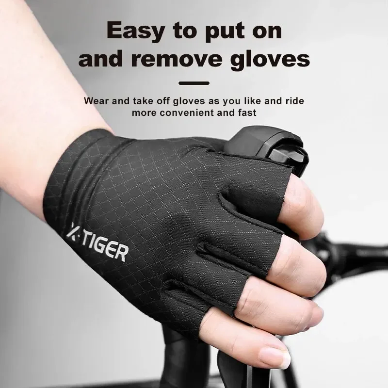 X-TIGER Cycling Gloves Half Finger Shockproof Wear Resistant Breathable MTB Road Bicycle Gloves Men Women Sports Bike Equipment 2