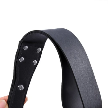 Leather Handle Horse Whip Riding Crop Slapper Metal Buckle Restraint Fetish Paddles Adults Couples Sex Game Erotic Toys 3