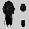 ARENS Black Gothic Blouses Vintage Casual Streetwear Harajuku Shirt Spring Autumn Oversized Asymmetrical Top Punk Long Sleeve 1