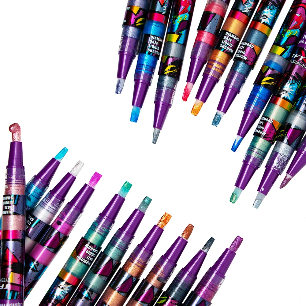 Glitzernder Lidschatten Stift Liquid Highlighter Wischfest Glanz_voghion.com