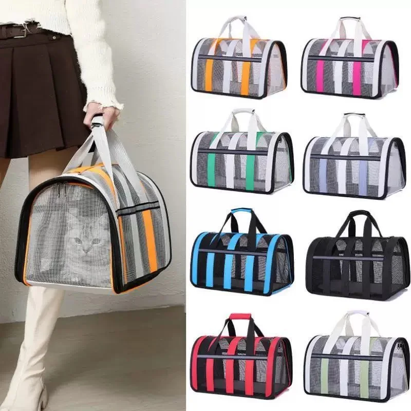 Pet Carrying Bag Outing Portable Cat Dogs Handbag Summer Breathable Carrier Travel Puppy Kitten Single Shoulder Bag Pet Supplie