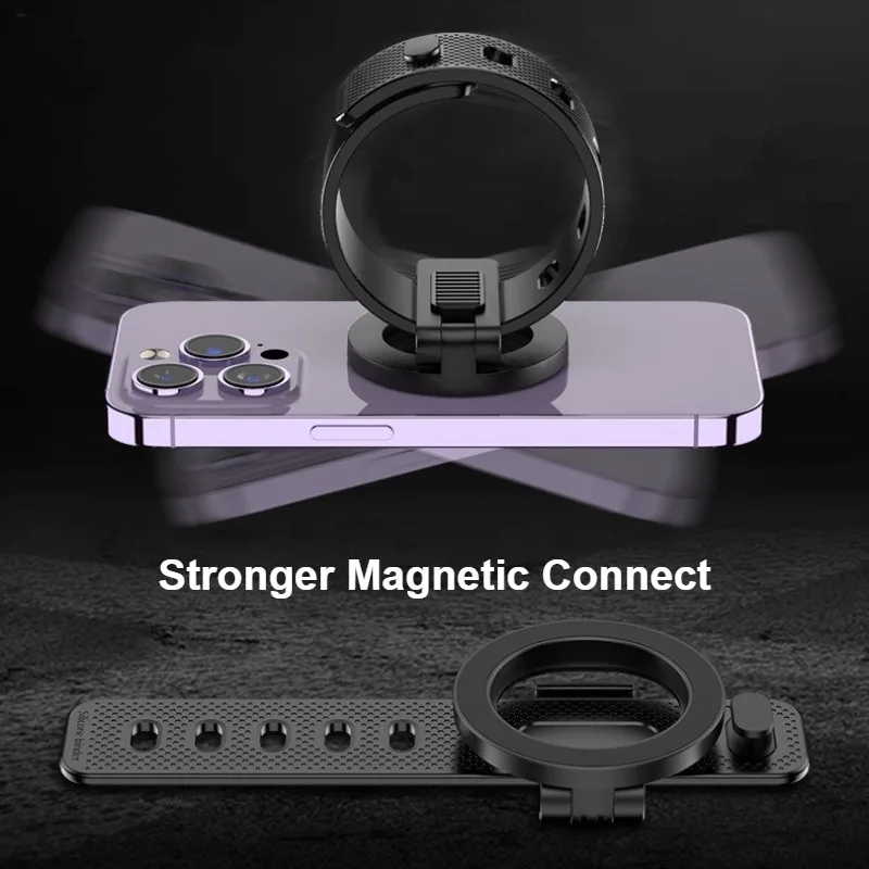 Silicone Magnetic Adjustable Phone Holder for Gym, Cart, and Bike - 360° Rotating Portable Mount for Sports & Navigation