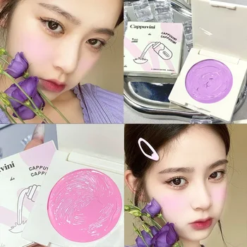Heallor Multifunctional Makeup Cream Blush & Eyeshadow Face Blusher Purple Pink Rouge Contouring Makeup Long Lasting Easy To Col