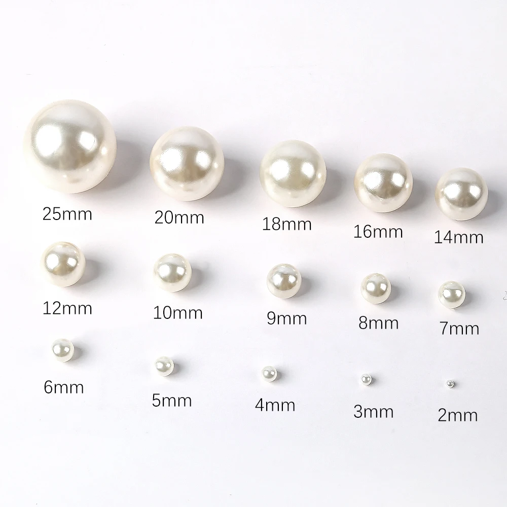 2-25mm No Hole Acrylic Beads Imitation Pearl Loose Bead for Headwear Shoes Bags Caps Garment Trim DIY Craft Jewelry Making Supplies acrylic beads,imitation pearl beads,acrylic craft beads