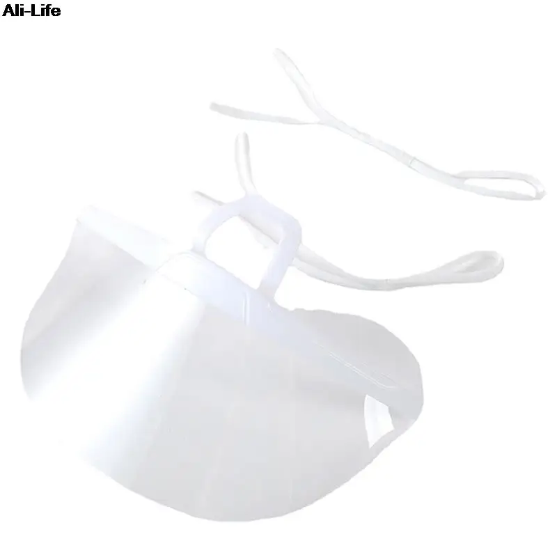 5PCS transparent Plastic Catering Mask Hotel Beauty Chef Waiter Protective Mask Reusable Visible Splash Proof Mouth Cover