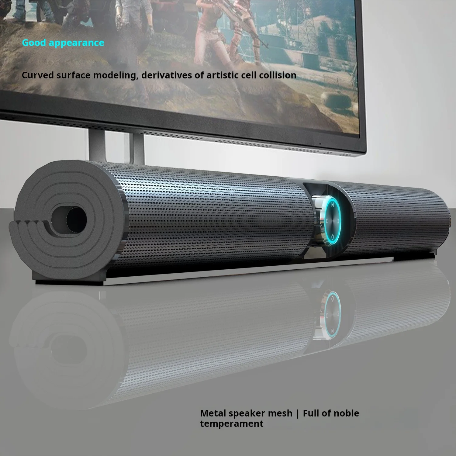 TV Sound Bar Wireless Bluetooth Speakers 3D Stereo Surround Home Theater Super Bass Subwoofer with FM Radio for Computers Column