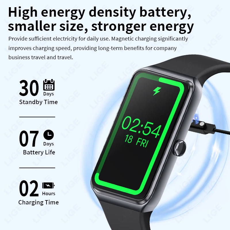 LIGE 2026 1.47” HD Smart Watch Women's Sports Fitness Bracelet Thermometer Health Monitor Waterproof Women Smartwatch For Androi