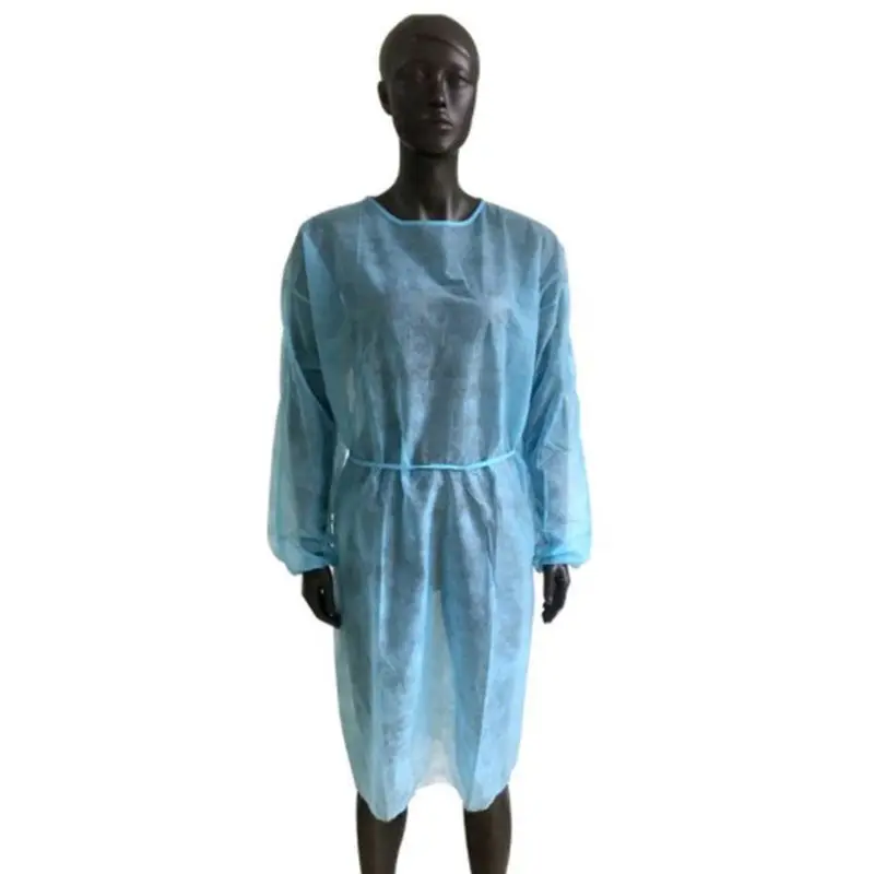 Non-Woven Isolation Gowns Durable Disposable Fluid Resistant Size Fit All
