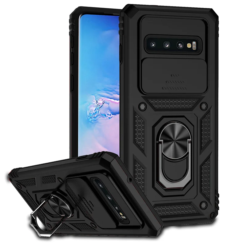 Per Samsung Galaxy S10 Plus Magnetic Car Ring Antiurto Armor Stand Holder Custodie Per Telefono Per Samsung S10 S 10 S10 + Plus Cover