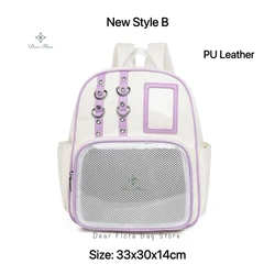 Charming Y2K Kawaii Transparent Mini Backpack for Women - Sweet Girl Display Shoulder Bag (B Purple with board)
