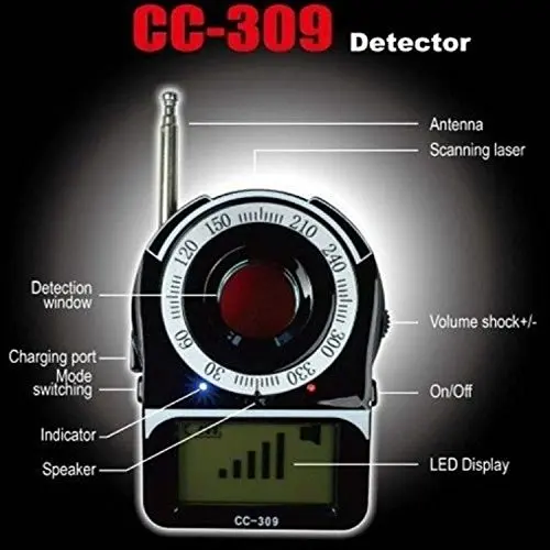CC309 Wireless Signal Full Band Detector Hidden Camera Bug Finder Anti Spy Detector Anti Candid Camera
