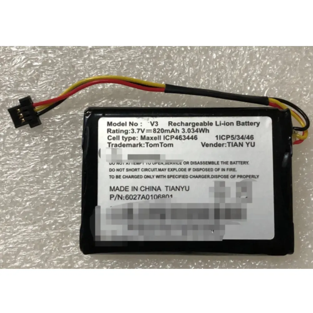 Batteria 3.7V 820Mah Per Batteria Tomtom One V2 V3 V5 Xl Europe Dach Tml Rider Iq Route