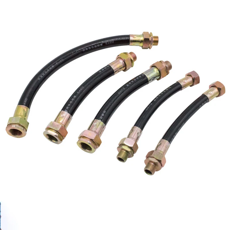 

1pcs Explosion proof flexible connection 4 points DN15 hose 6 points DN20 threading rubber pipe