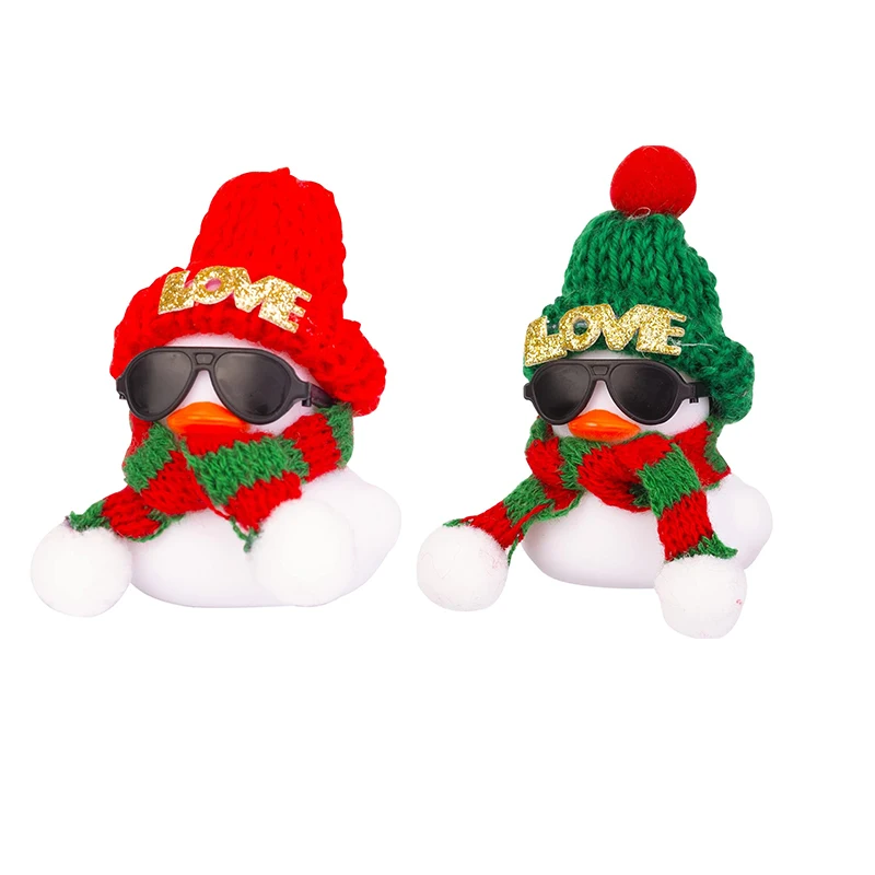 Christmas Rubber Duck Car Ornaments Yellow Duck Car Dashboard