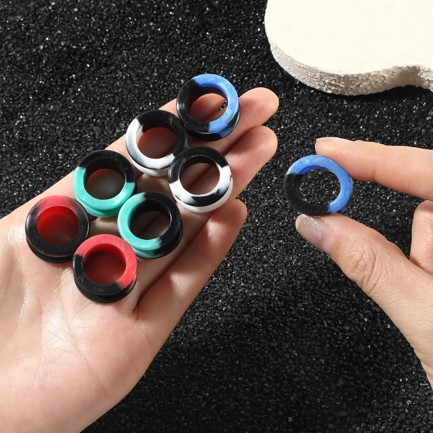 1 paio di tunnel per orecchie flessibili in silicone rigido, dilatatori, espansori, calibri, piercing per corpo cavo 2G-1'' 6-25mm_voghion.com