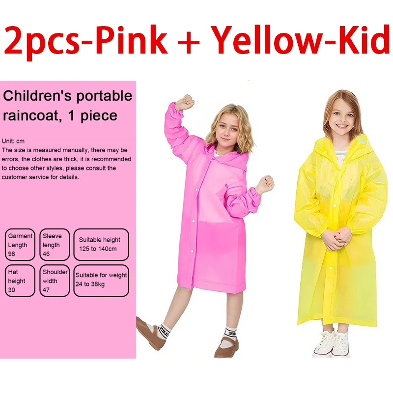Children's Yellow Waterproof Raincoat Poncho