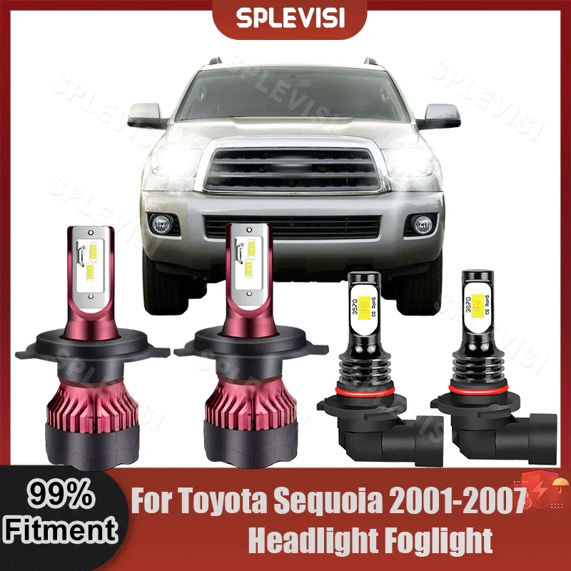 

300% Brighter LED Headlight High Low Beam Foglight Bulbs Set For Toyota Sequoia 2001 2002 2003 2004 2005 2006 2007 Car Light