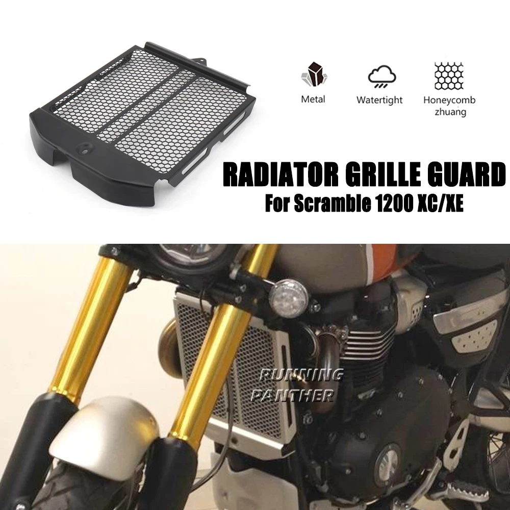 

For SCRAMBLE 1200 XC Motorcycle Accessories Radiator Grille Guard Cover Oil Cooler Guard Black Silver For Scramble 1200 XE