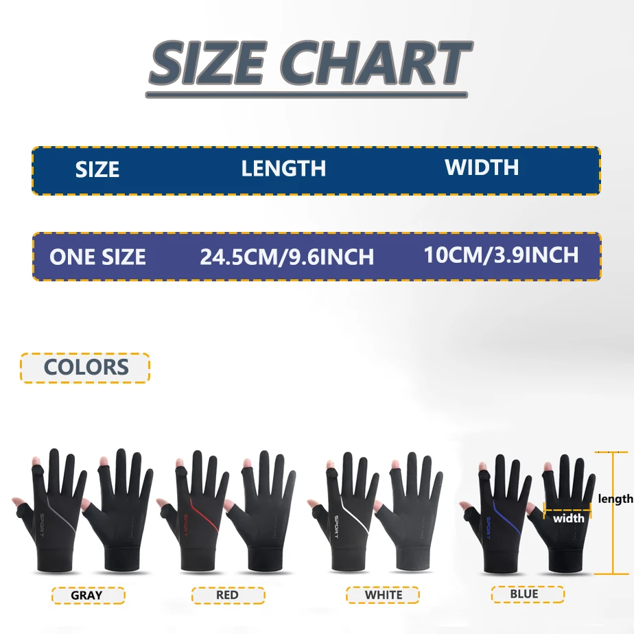 UV Sun Protection Ice Silk Gloves Full Finger Touchscreen Non Slip Gloves Breathable Summer Outdoor Gloves for Driving, Cycling 3