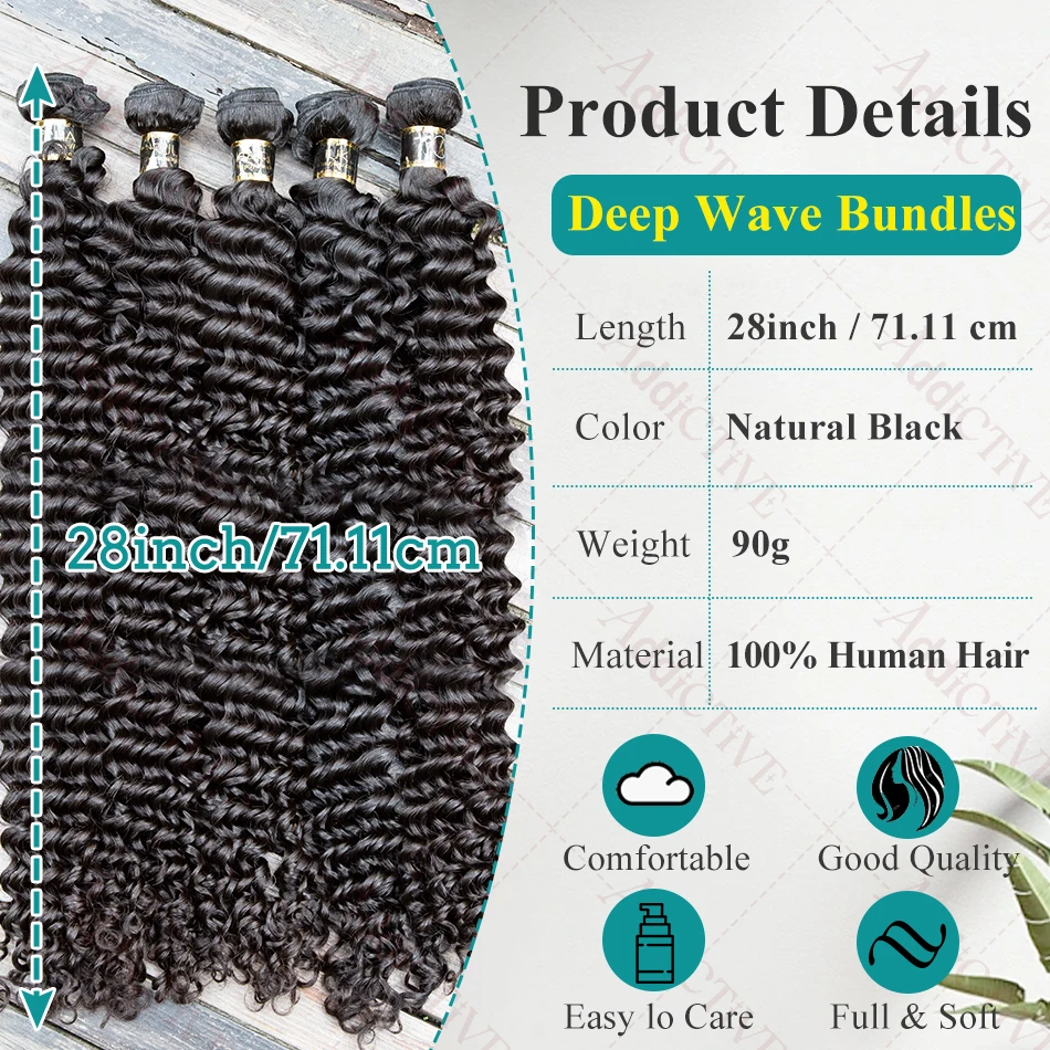 3 4 5 Bundles 100% Raw Human Hair Weave Double Weft Bundle Brazilian Remy Hair Extensions 30 32 40 Inches Loose Deep Wave Curly