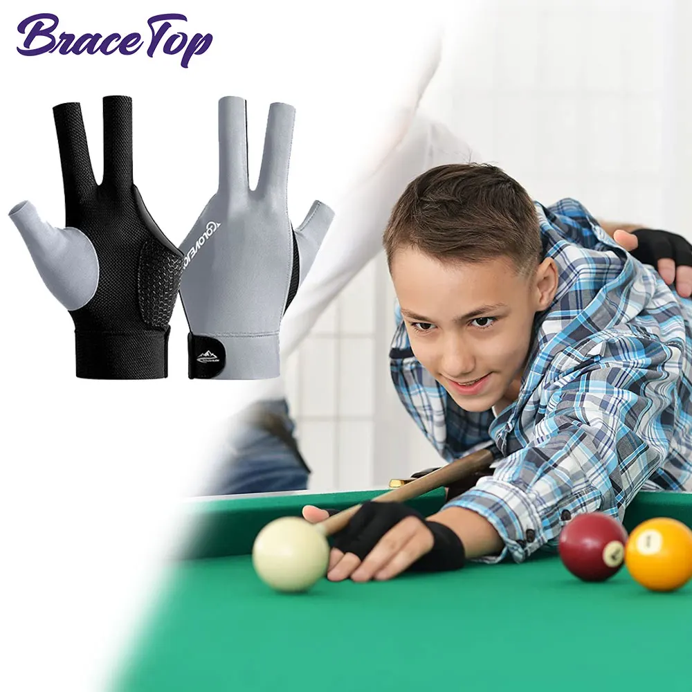 1 PCS Breathable Snooker Cue Glove 3 Finger Billiard Gloves Snooker Shooters Left Hand High Quality Billiard Fitness Accessories