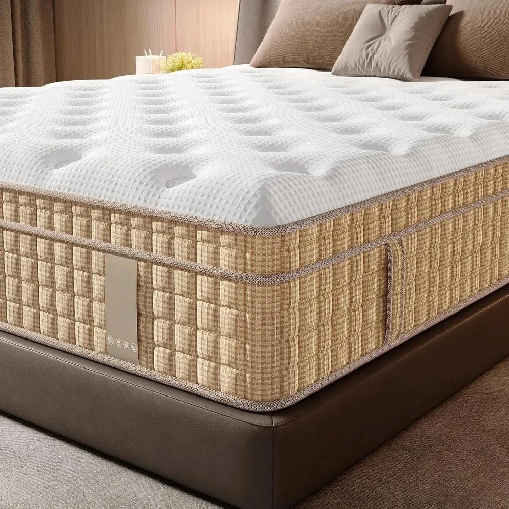 Queen Mattress, 14 Inch Queen Size Mattresses, Hybrid Mattress in a Box with Gel Memory and Pocket Springs, Pressure Relief 4
