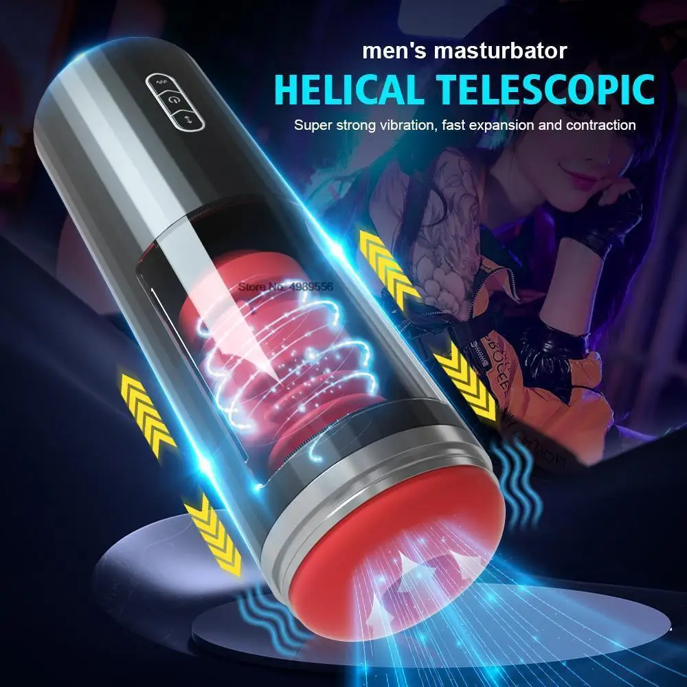Telescopic Automatic Vibrator Male Masturbator Real l Suction Pocket Blowjob Adult Product Masturbat_voghion.com