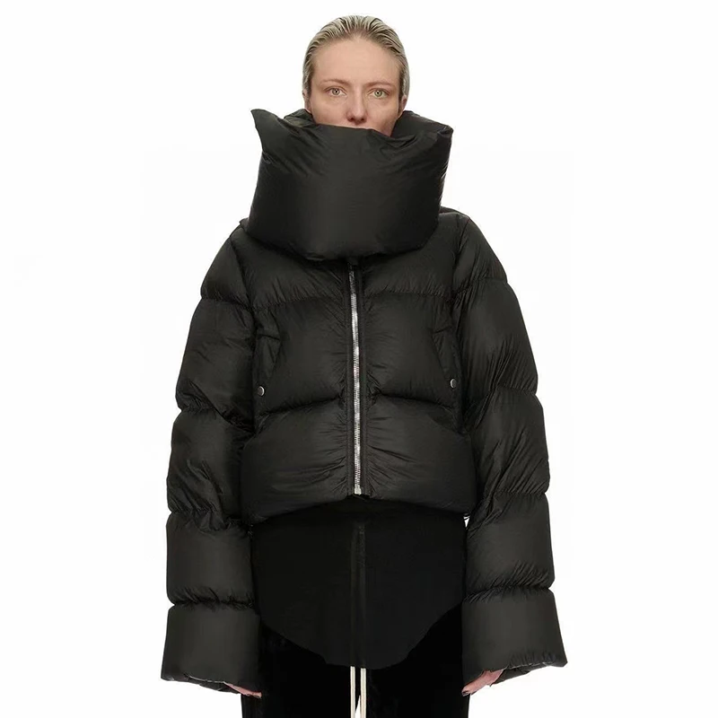 

Classic scarf short down jacket Percent 95 white goose down jacket 2023 winter new high-quality warm women's jacket tops y2k