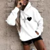 Women's Pullover Fashion Casual Fun Print Hooded Sweatshirt Loose Sports Tops Pullover 5