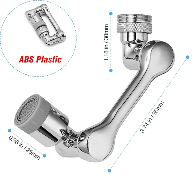 Universal 1080° Rotatable Faucet Aerator Extender Plastic Splash Filter Faucets Bubbler Nozzle Robotic Arm for Kitchen Bathroom 5