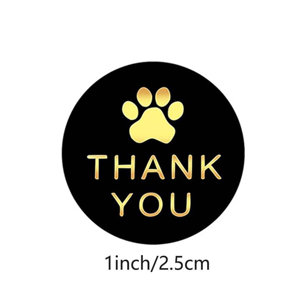 Dog Paw Print Thank You Label Stickers – Perfect for Shipping, Mailing, and Gift Decoration