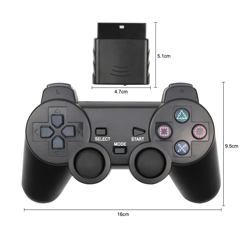 For Playstation 2 Joystick Transparent Color Bluetooth Wireless Gamepad Controller For Sony PS2 2.4G Vibration Game Console