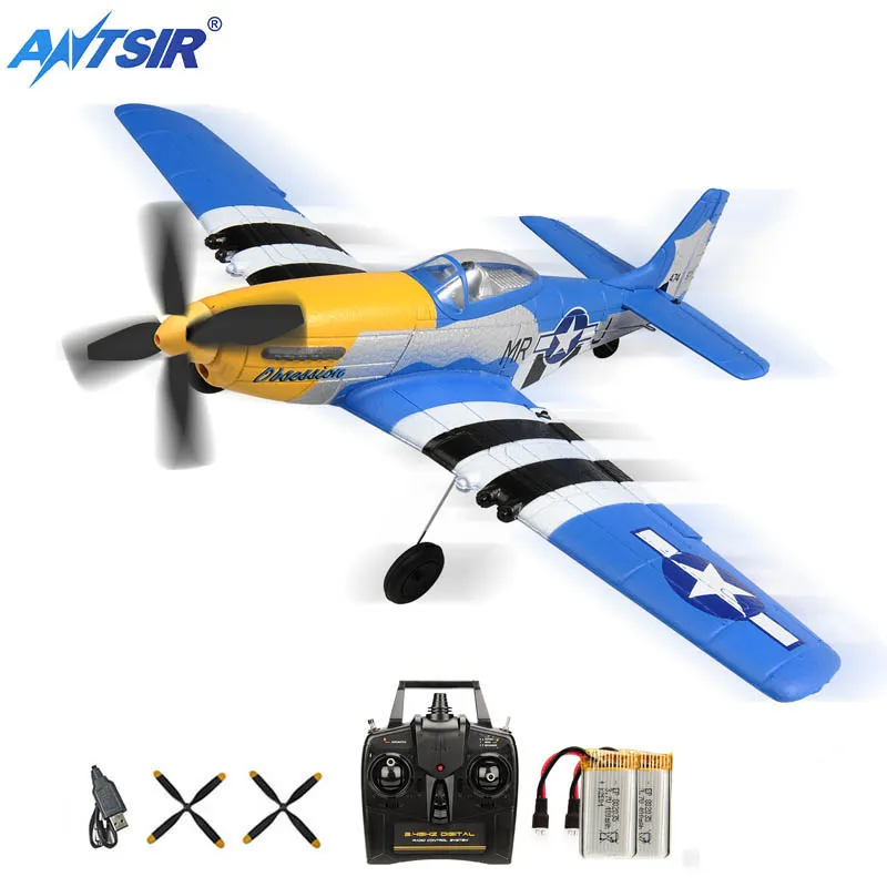 P51 Mustang Rc Airplane 2.4G 4Ch 6 Axis 400Mm Wingspan Rc Aircraft One Key Aerobic Rtf Aliante Aereo Giocattoli Regali