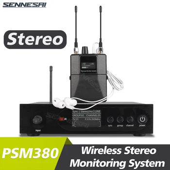 PSM380 스테레오 무선 UHF 인이어 오디오 모니터링 시스템, 무대, 콘서트, 연설용 다중 밴드로 사용 가능, 고품질