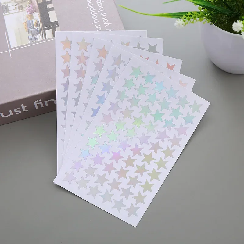 Asian108Markets Silver Star Stickers - 10 Sheets, 1400 Self-Adhesive Metallic Foil Reward Stickers For Kids & Teachers - View #2