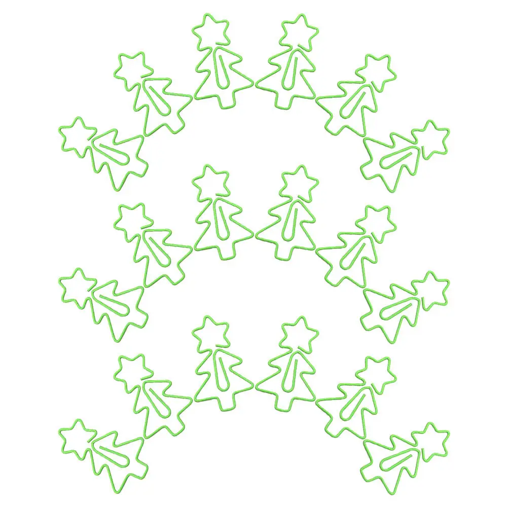 30Pcs 크리스마스 트리 모양의 종이 클립 금속 부드러운 마감 책 클립 페이지..