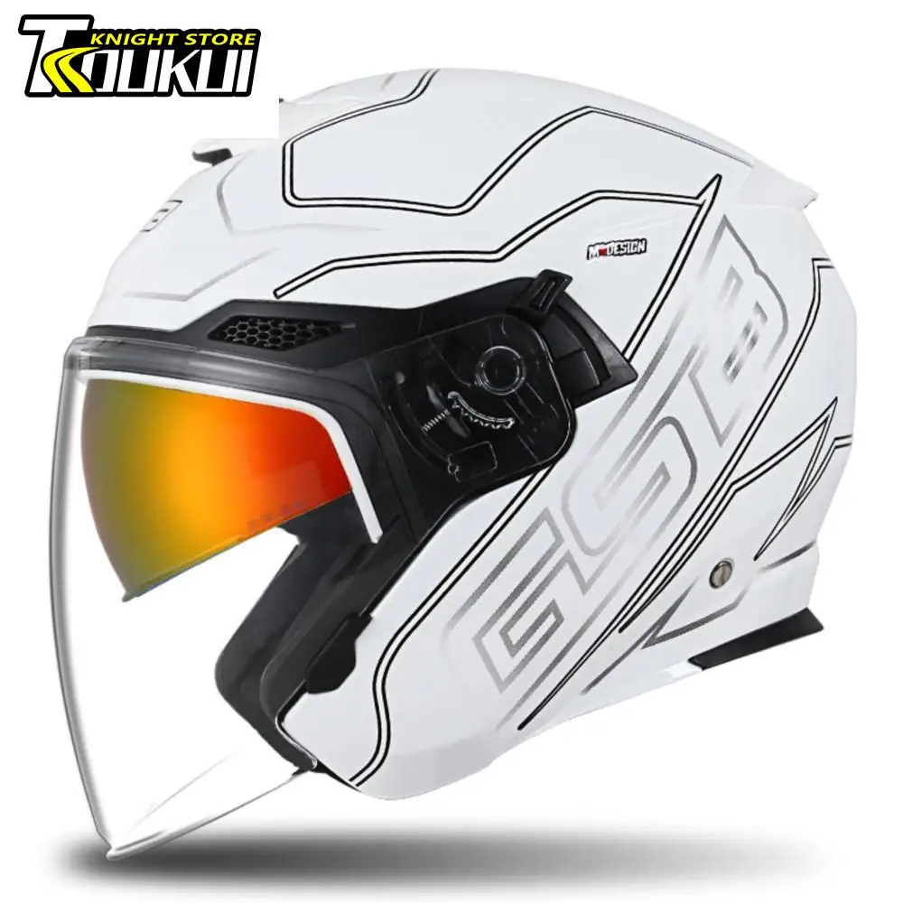 Casco Moto Four Seasons Capacete De Moto Scooter Casco Motociclista Casco Aperto Retro Casco Moto Casco Da Ciclismo