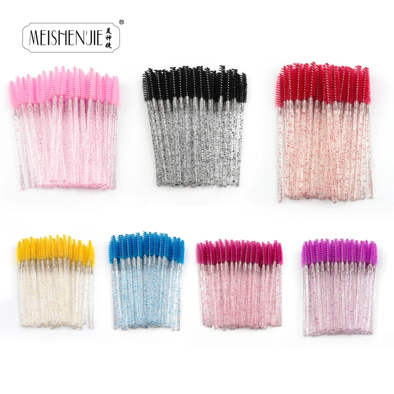 5/50 pcs Crystal Mascara Wands Eyelash Brush Spoolies for Eye Lash Extension Eyebrow and Makeup Crystal Makeup Tools 2